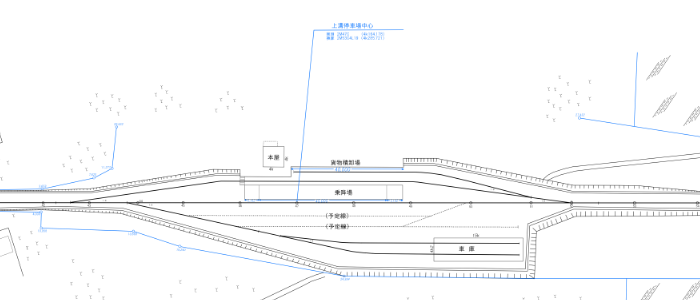 図面：上溝停車場平面図