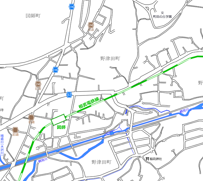 地図：図師～鶴川①周辺路線図