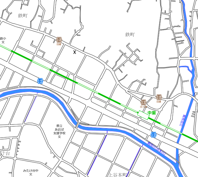 地図：鶴川～中里⑦周辺路線図