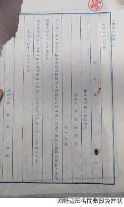 写真:淵野辺田名間敷設免許状