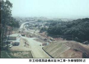 写真：京王相模原線延伸工事の様子・現 多摩境駅附近