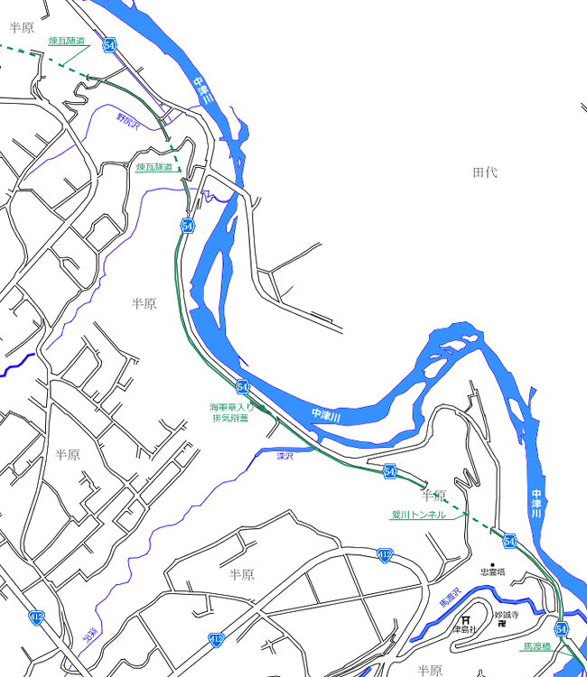 図表：随道～馬渡橋間地図