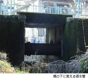 写真：橋の下に見える導水管