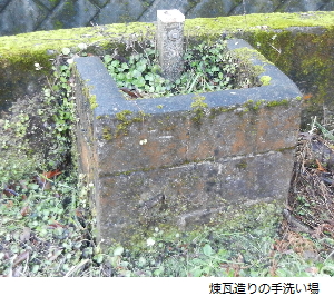 写真：煉瓦造りの手洗い場