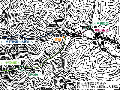 図表:国土地理院発行25万分の1『八王子』大10測図より