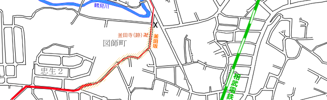 図表：釜田坂付近地図