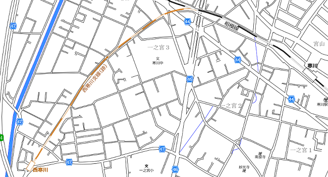 図表：西寒川支線路線圖